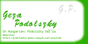 geza podolszky business card